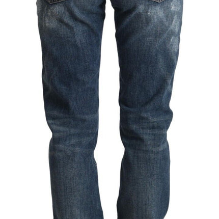 Dolce & Gabbana Blue Distressed Denim BOYFRIEND Skinny Jeans