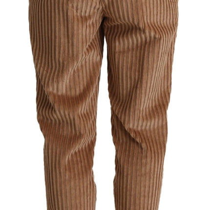 Dolce & Gabbana Brown Corduroy Cotton Trouser Tapered Pants