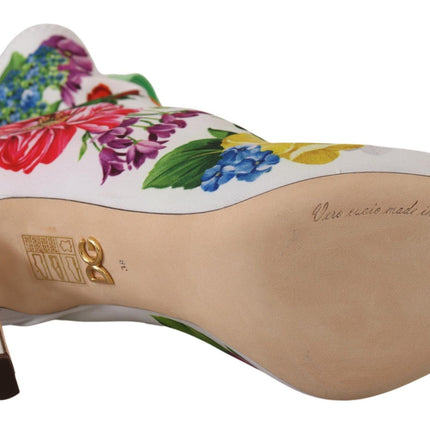 Dolce & Gabbana White Jersey Stretch Boots Open Toes Heels Shoes
