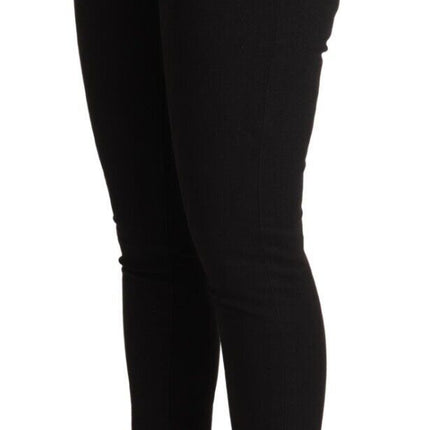 Dolce & Gabbana Black Cotton Mid Waist Denim Slim Fit Jeans