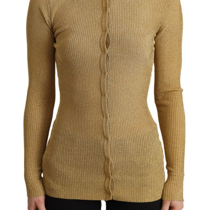 Dolce & Gabbana Gold Viscose Blend Buttons Cardigan Sweater