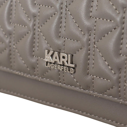 Karl Lagerfeld Light Grey Leather Crossbody Bag