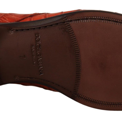 Dolce & Gabbana Orange Exotic Leather Dress Derby Shoes