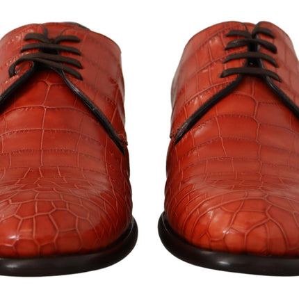 Dolce & Gabbana Orange Exotic Leather Dress Derby Shoes