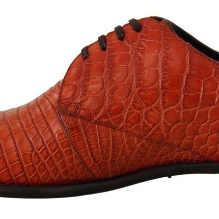 Dolce & Gabbana Orange Exotic Leather Dress Derby Shoes