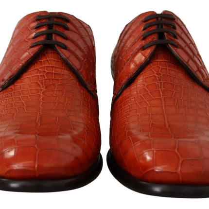 Dolce & Gabbana Orange Exotic Leather Dress Derby Shoes