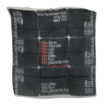 Costume National Dark Gray Wool Foulard Branded Scarf