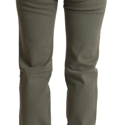Ermanno Scervino Gray Low Waist Cotton Skinny Denim Trouser Jeans