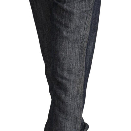 Acht Dark Gray Ramie Mid Wide Waist Straight Denim Jeans