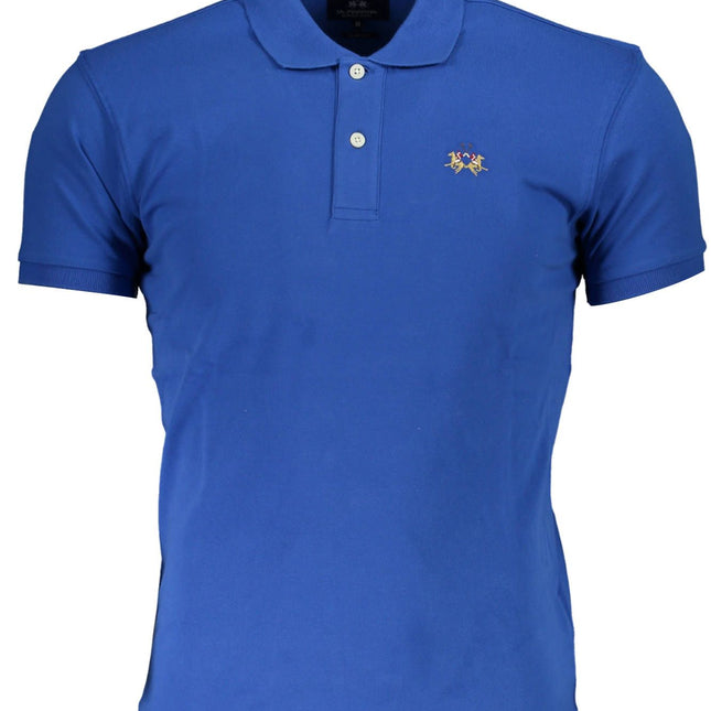 La Martina Blue Cotton Polo Shirt