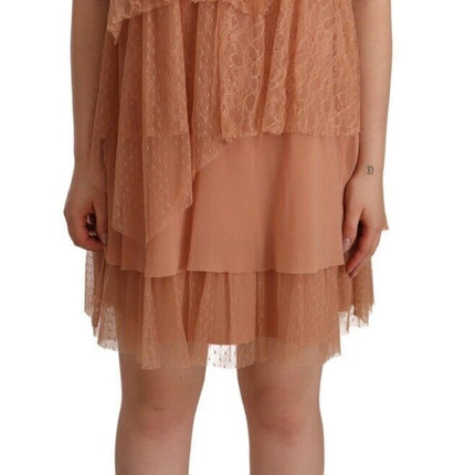 Liu Jo Pink Lace Sleeveless Mini Shift Layered Dress
