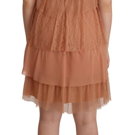 Liu Jo Pink Lace Sleeveless Mini Shift Layered Dress