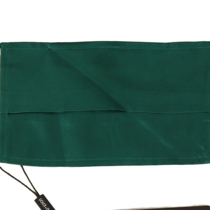 Dolce & Gabbana Green Silk Pleated Elastic Ear Strap Face Mask