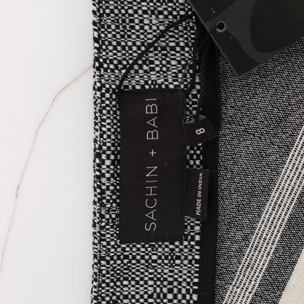 Sachin & Babi Gray Black Liza Leather Straight Pencil