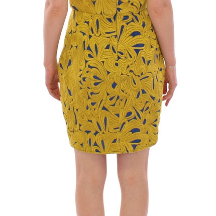 Sachin & Babi Blue Yellow Strapless Bubble Mini Shift Dress