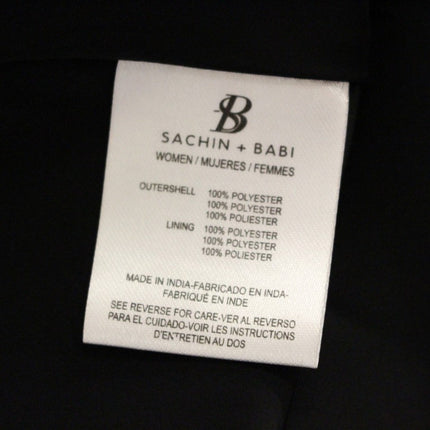Sachin & Babi Black Silk Floral Pattern Shift Coctail Dress