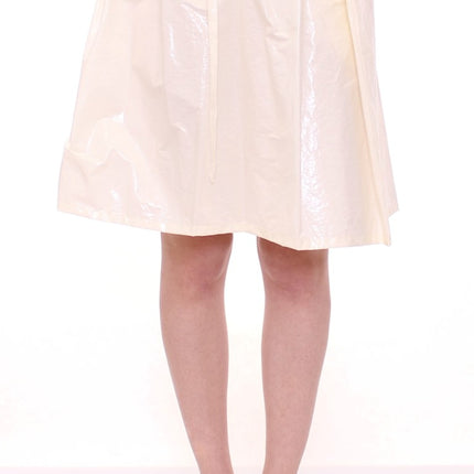 Licia Florio White Above-Knee Stretch Waist Strap Skirt