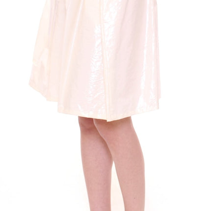 Licia Florio White Above-Knee Stretch Waist Strap Skirt