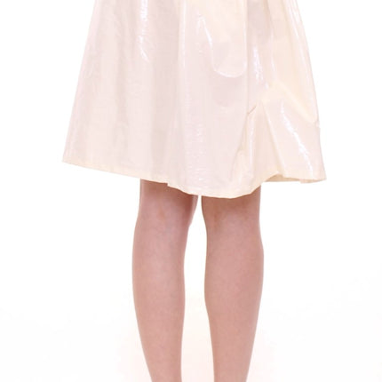 Licia Florio White Above-Knee Stretch Waist Strap Skirt