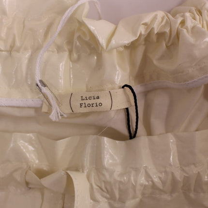 Licia Florio White Above-Knee Stretch Waist Strap Skirt
