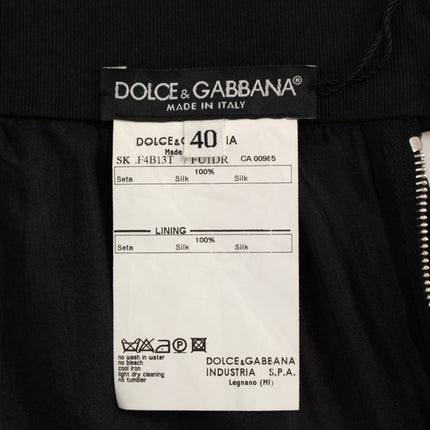 Dolce & Gabbana Black Silk Transparent Above Knees Skirt