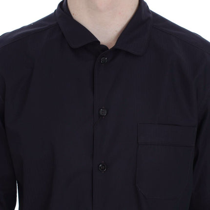 Dolce & Gabbana Purple Striped Cotton Pajama Lounge Shirt