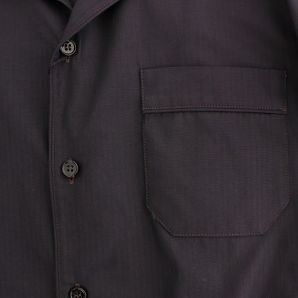 Dolce & Gabbana Purple Striped Cotton Pajama Lounge Shirt