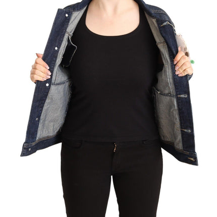 Master Coat Dark Blue Button Down Long Sleeves Denim Jacket