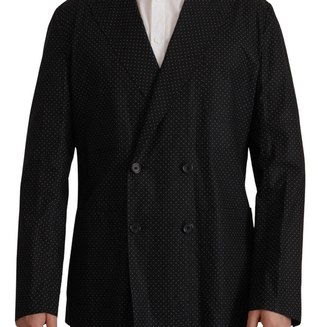 Dolce & Gabbana Black Polka Dotted Cotton Blazer Jacket