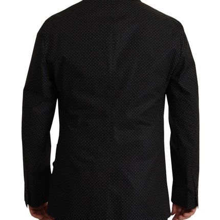 Dolce & Gabbana Black Polka Dotted Cotton Blazer Jacket