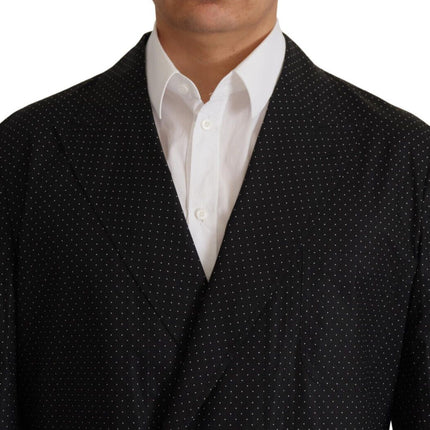 Dolce & Gabbana Black Polka Dotted Cotton Blazer Jacket
