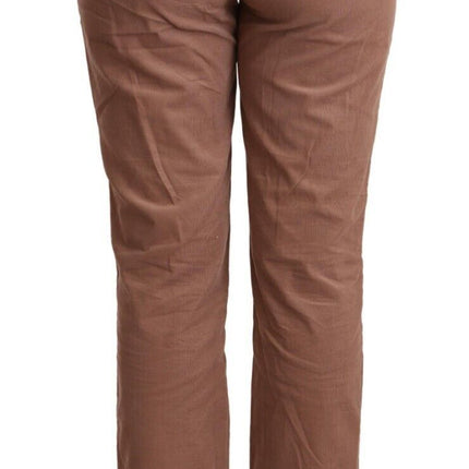 Costume National Brown Cotton Tapered Cropped Pants