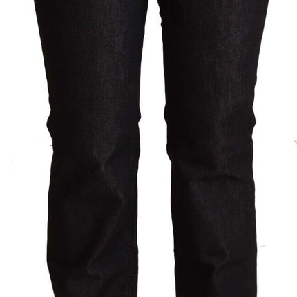 Costume National Black Cotton Low Waist Skinny Jeans