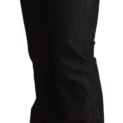 Costume National Black Cotton Low Waist Skinny Jeans