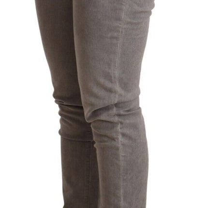 Acht Light Gray Washed Cotton Slim Fit Denim Jeans