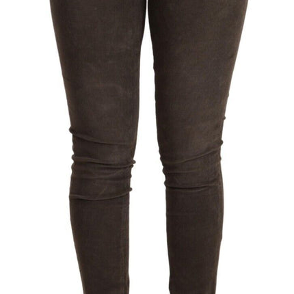 Acht Brown Cotton Slim Fit Denim Low Waist Jeans