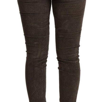 Acht Brown Cotton Slim Fit Denim Low Waist Jeans