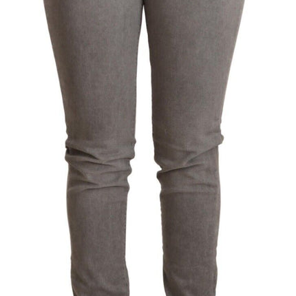 Acht Gray Cotton Low Waist Skinny Push Up Denim Jeans