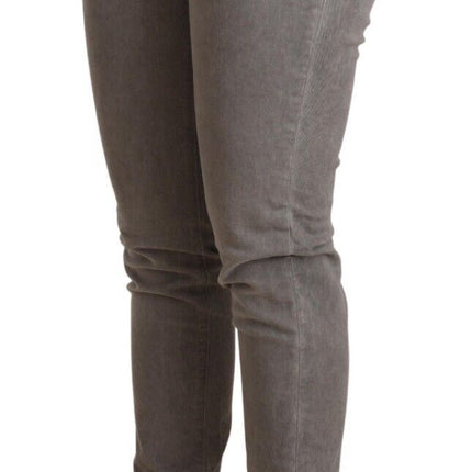 Acht Gray Cotton Low Waist Skinny Push Up Denim Jeans