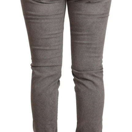 Acht Gray Cotton Low Waist Skinny Push Up Denim Jeans