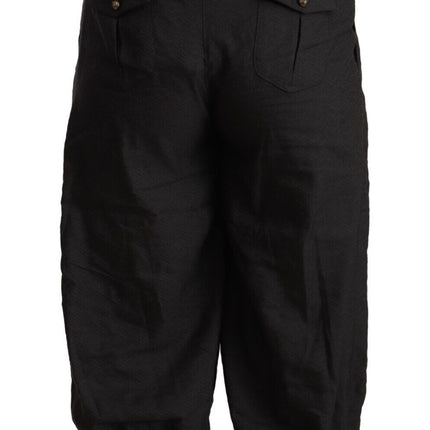 GF Ferre Black Viscose Cropped Harem Pants