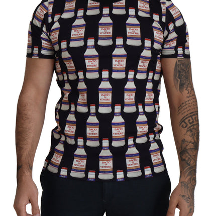 Dolce & Gabbana Black Bacio Di Venere Cotton Crew T-shirt