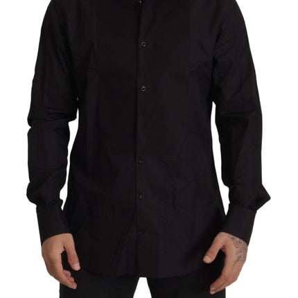 Dolce & Gabbana Black GOLD Slim Fit Tuxedo Dress Shirt