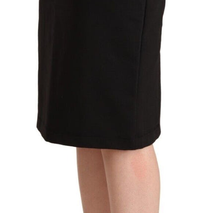 GF Ferre Black Straight Pencil Cut Knee Length Skirt
