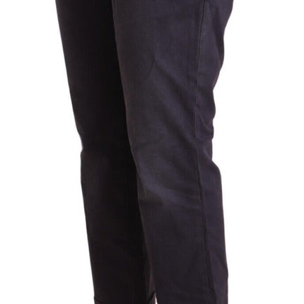 Jucca Black Low Waist Folded Hem Flared Cropped Pants