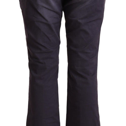 Jucca Black Low Waist Folded Hem Flared Cropped Pants