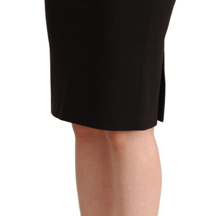GF Ferre Black Straight Pencil Cut Knee Length Skirt