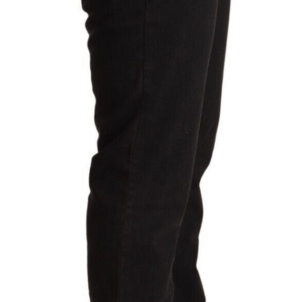 Just Cavalli Black Mid Waist Denim Cotton Skinny Jeans