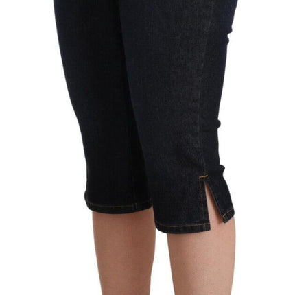 GF Ferre Blue Cotton Stretch Low Waist Slim Capri Denim Jeans