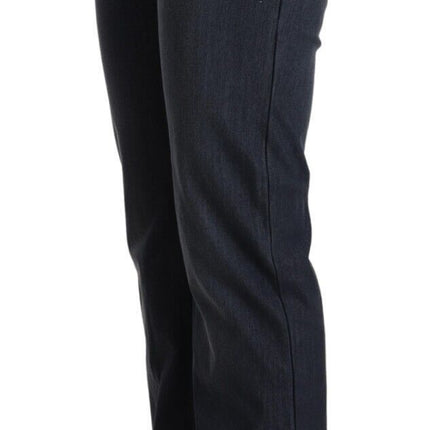 MARGHI LO' Dark Blue Cotton Straight Denim Jeans
